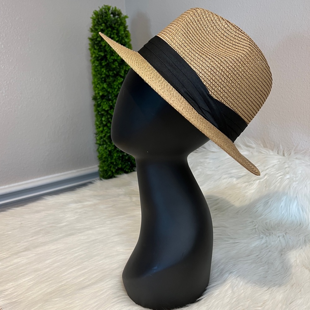 Straw fedora hat